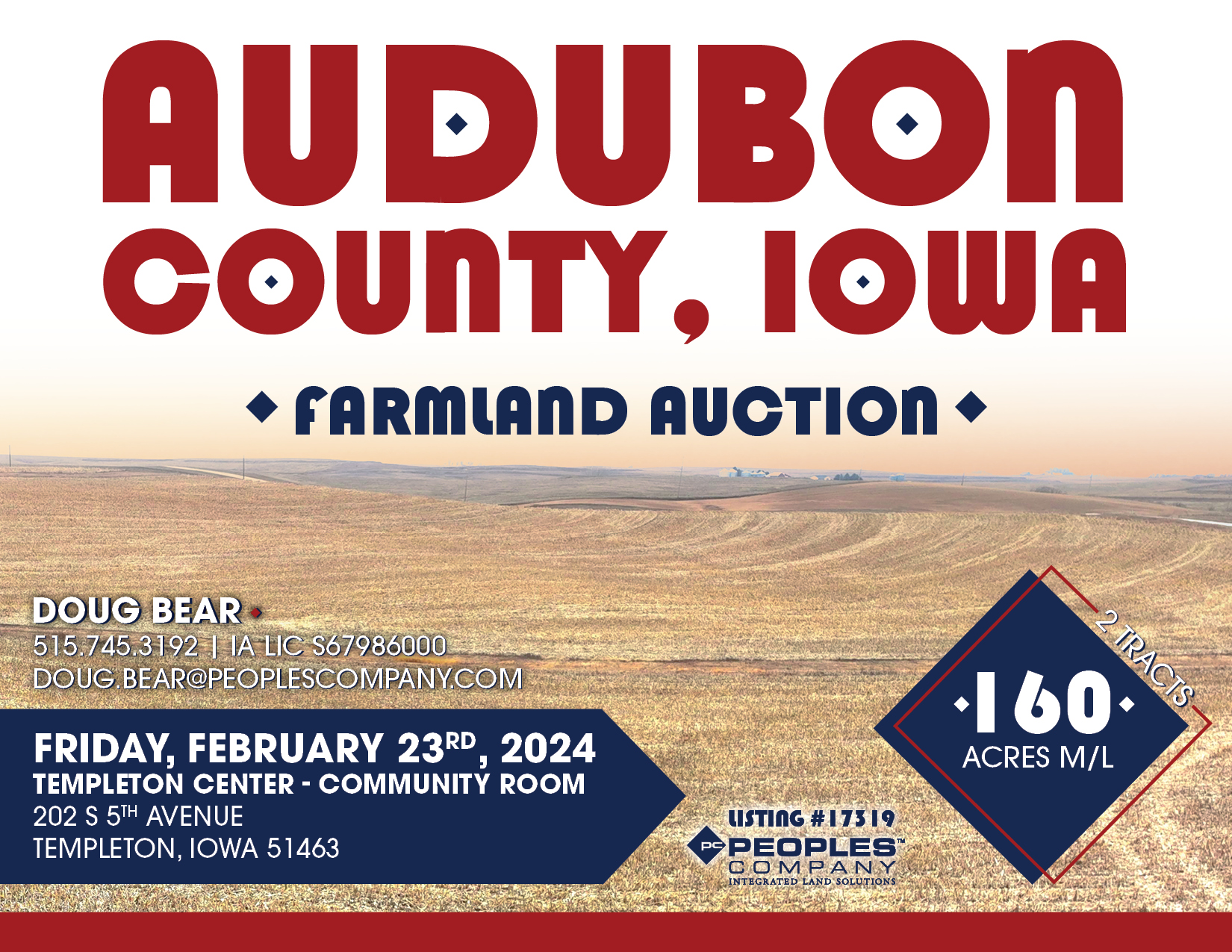 Listing 17319 160.00 acres in IA Peoples Company